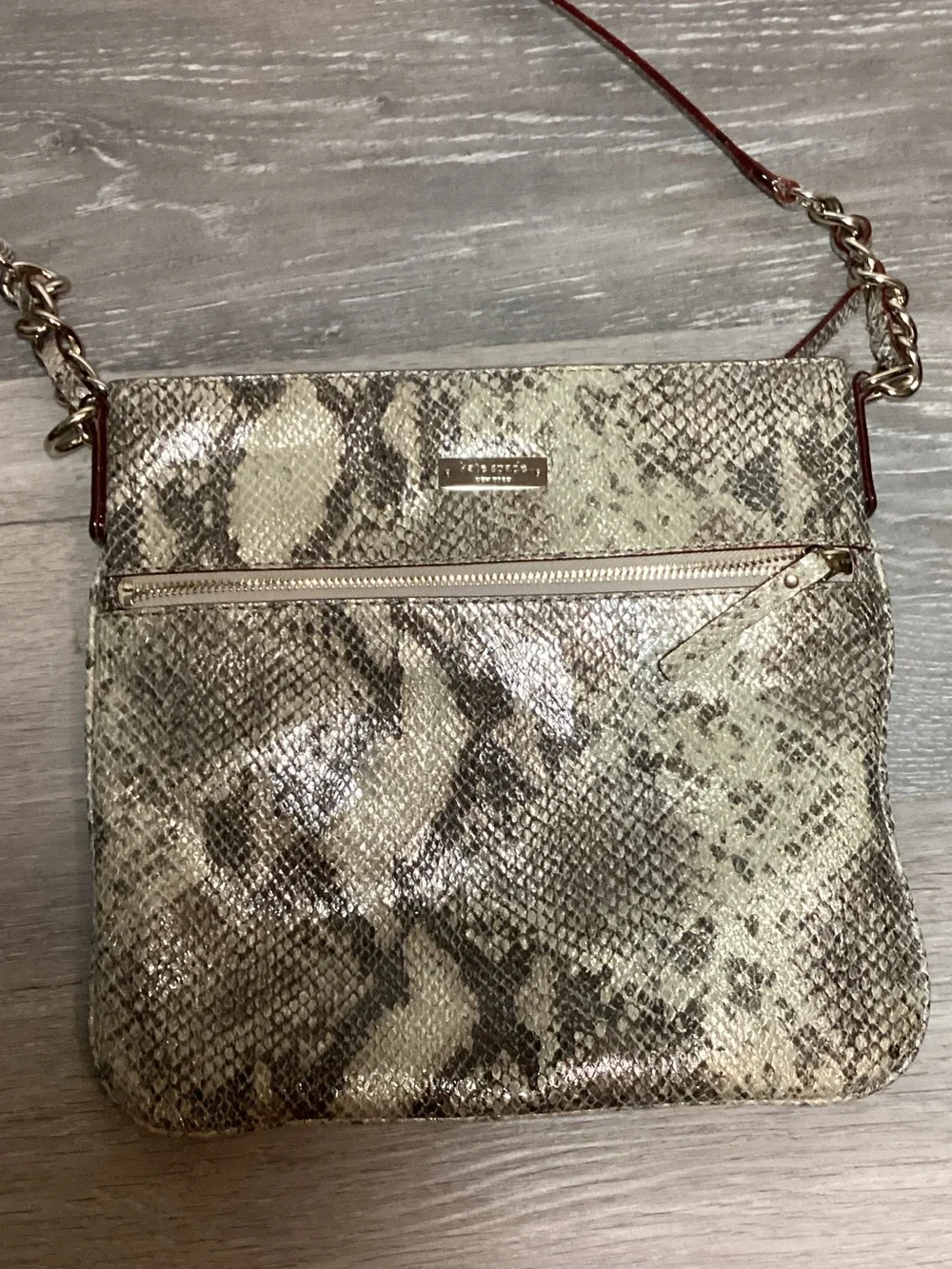 kate spade Metallic Snake-Print Crossbody Bag - Gold